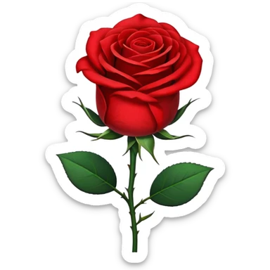 Single red rose with a black ribbon tied to it sticker