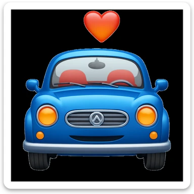 Change the car color to blue, keep the rest of the image unchanged. sticker