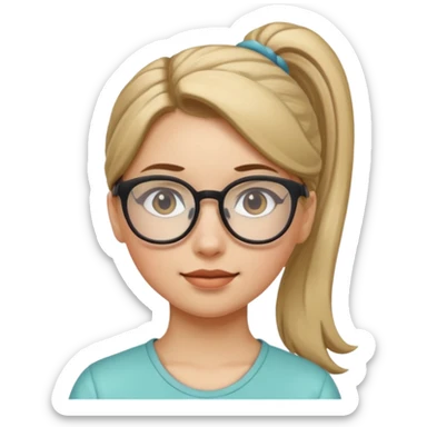 Ponytail Girl with Glasses sticker