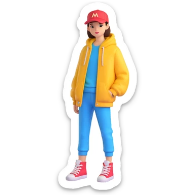 fashionable clothes sticker