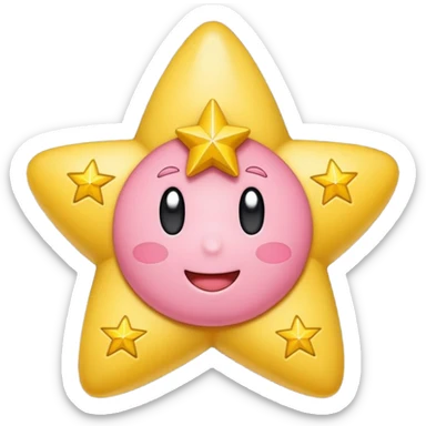 Kirby encima de una estrella  sticker