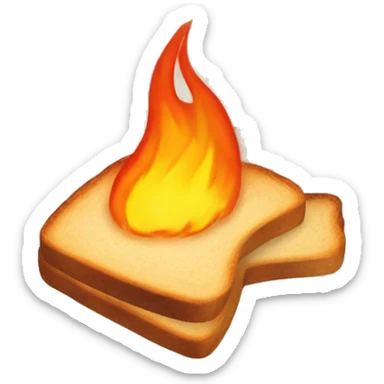 everything is fine dog surrounded by fire, except instead of a dog, its a piece of toast (bread) sticker