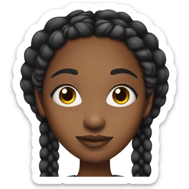 african american woman with long eyelashes and braids sticker