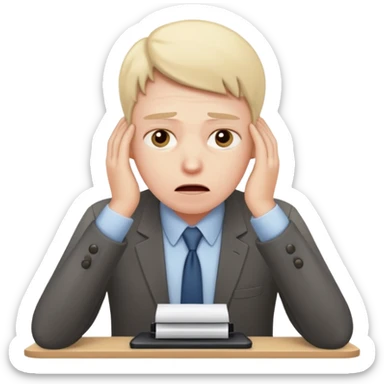 office worker in stress sticker
