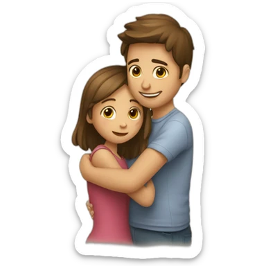 Garçon et fille qui font un calin sticker