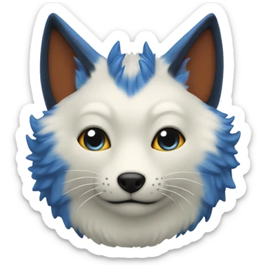 a blue mithical kitsune japanese legend sticker