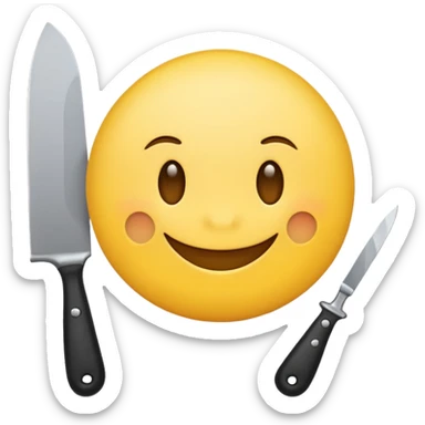 Smile emoji holding knife sticker