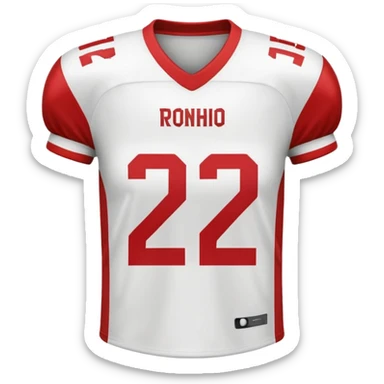 White football jersey turn around with number 22 and my name RONIHO sticker