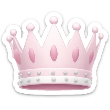 White and pastel pink crown sticker