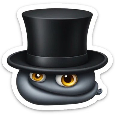 Worm with a top hat sticker