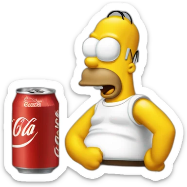 Homer avec une canette de coca sticker