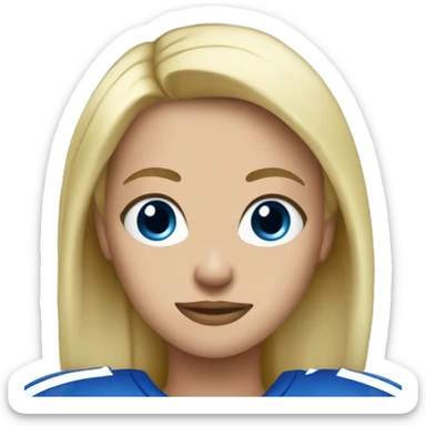 blonde football girl blue eyes sticker