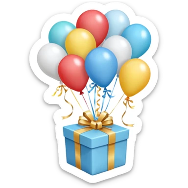 Please make light blue and white balloons too, make several and tie them to a gift, the gifts with the most balloons sticker