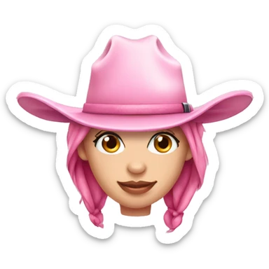 Pink cow girl hat cow print sticker