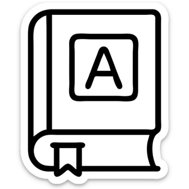 hand-drawn outline of a thick dictionary sticker
