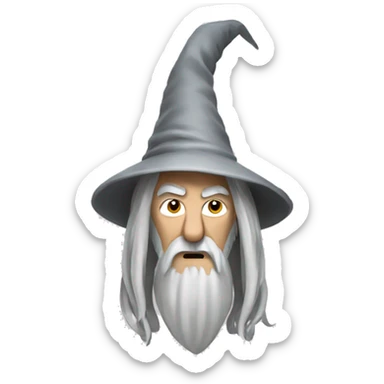 a disgruntled Gandalf sticker
