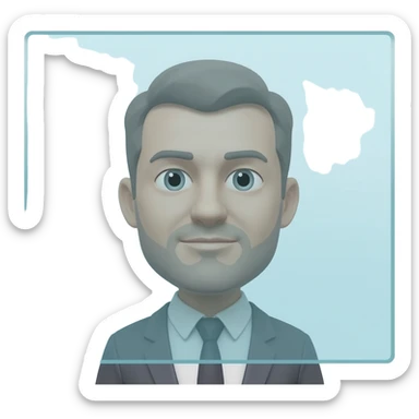 apple style emoji, man who is looking at a solid wall but can see straight through it to the other side sticker