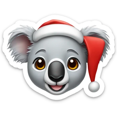 Koala wearing Santa hat sticker