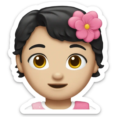 Hello kitty with black hair sticker