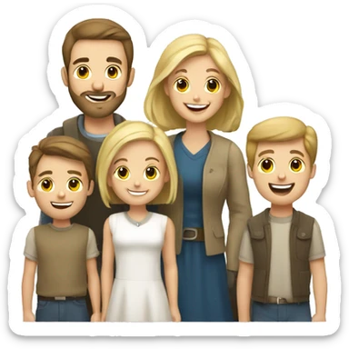 happy caucasian christian family sticker