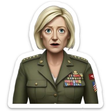 zombie marine lepen hyperrealistic sticker
