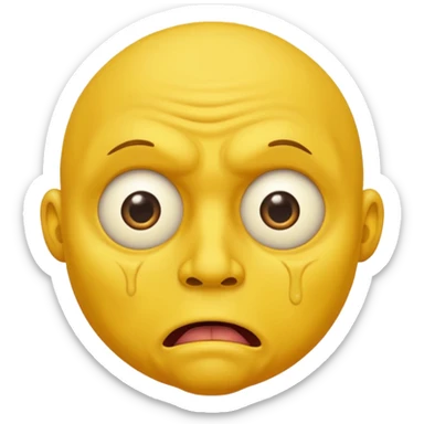 Bog eyed yellow man drooling like a moron sticker