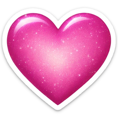 Pink sparkly heart  sticker