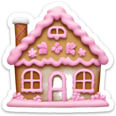 A pink gingerbread house sticker