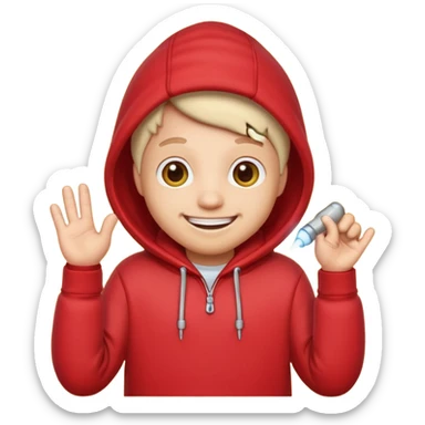 worm in a red hoodie sticker