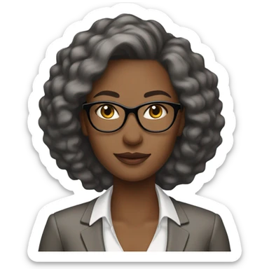 woman typically has a clean, professional style with simple, natural hair and minimal makeup. She wears smart-casual outfits, often pairing comfort with elegance, and accessorizes with a watch , reflecting modern practicality. sticker