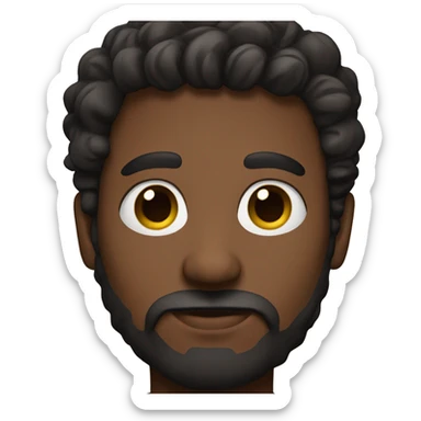 A man with slightly dark skin, a beard, thick eyebrows, and big eyes. sticker