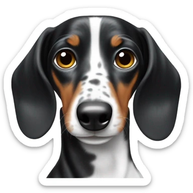 Black and white dapple dachshund  sticker