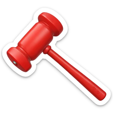 red toy hammer sticker