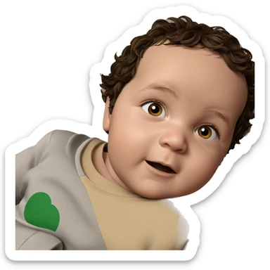 boy gazing at the camera sticker