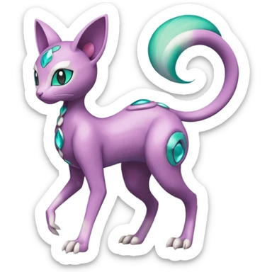 Meloetta-Mewtwo-Trico-Pokémon-Fakémon-fusion-hybrid-creature sticker