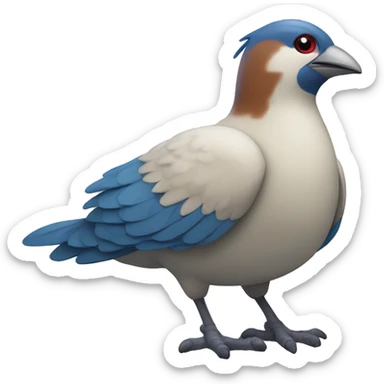 Create blue pidgey on white background with Hello! word sticker