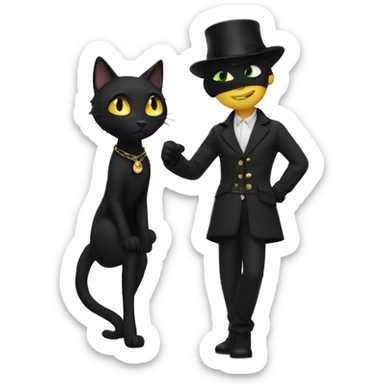 chat noir et blan sticker