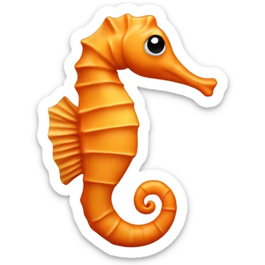 A sea horse that is completely orange with black and white eyes sticker