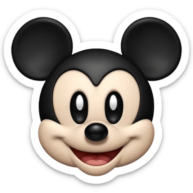 Evil mickey mouse he looks angry and comes Bloom from the eyes. White-black sticker