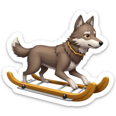 wolf sled sticker