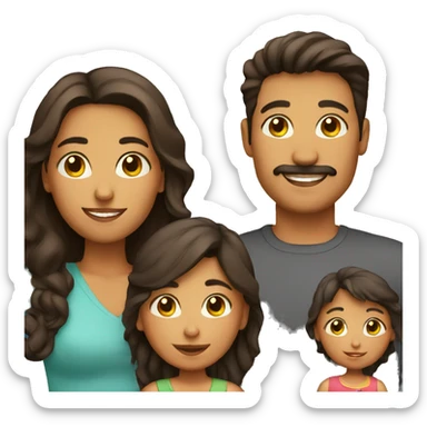Hispanic Family of 4 sticker