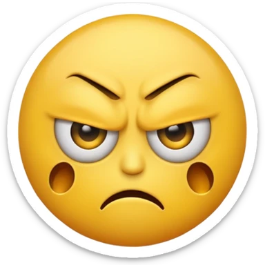 A mix or an angry emoji and eye roll emoji  sticker