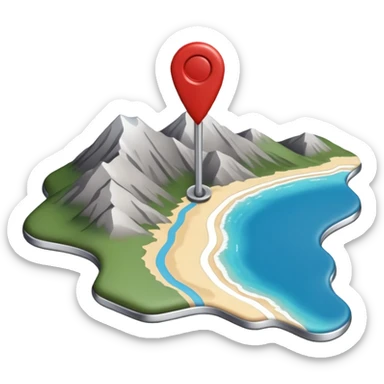 gps locater pin on west coast nz terrain map sticker