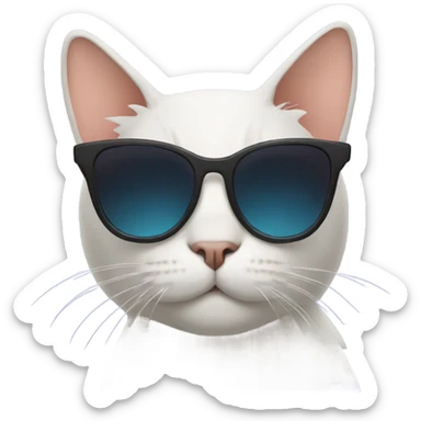 Cat with sunglasses sticker