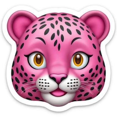 Emoji leopardo rosa cuerpo entero de lado y más realista de cuerpo completo sticker