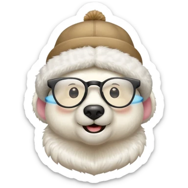  polar bear wearing glasses and a hat sticker
