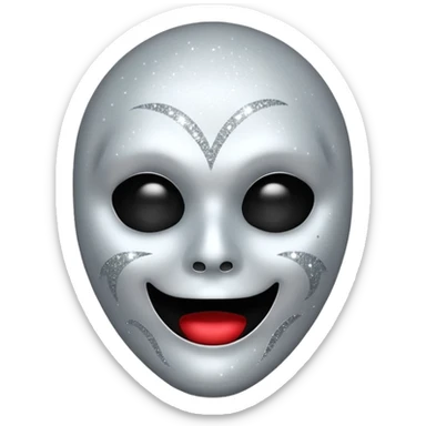 mask Ghost face glitter  sticker