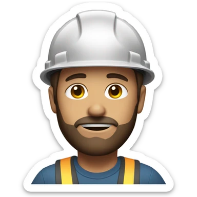 Brown haired construction men with charcoal on the face sticker