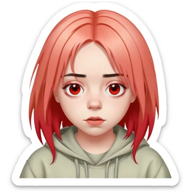 Billie eilish with red roots sticker