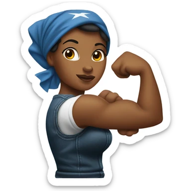 Rosie the Riveter shows biceps sticker
